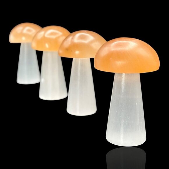 Selenite Crystal Mushroom Light Handcrafted Lamp Healing Glow Organic Home Décor - Picture 4 of 16